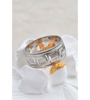 L Hatlı 925 Ayar Gümüş Alyans (Gold)