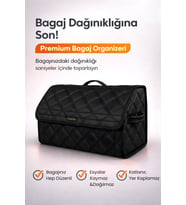 Bagaj Çantası Oto Bagaj Organizer Çift Kat Deri Su Geçirmez Kaymaz Katlanır Araç Düzenleyici - Siyah