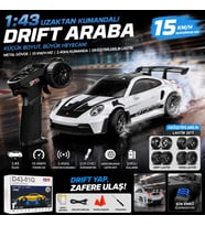 Uzaktan Kumandalı 1:43 Metal Drift Araba 15 KM/H Hız 2.4GHz Kumanda Şarjlı RC Yarış Arabası