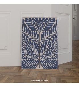Çivit Mavisi Botanik Sanatı, Daire İçin Trend Modern Dekor