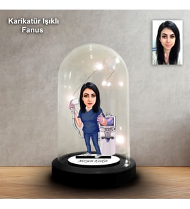 KİŞİYE ÖZEL HEMŞİRE TASARIMLI IŞIKLI KARİKATÜR FANUS BİBLO FN172