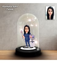 KİŞİYE ÖZEL HEMŞİRE TASARIMLI IŞIKLI KARİKATÜR FANUS BİBLO FN172