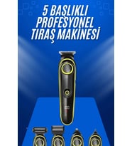 Mey İthalat® Tıraş Makinesi Şarjlı 5 Başlıklı Burun ve Kulak Temizleme