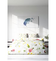 Çift Kişilik ( Lastikli Çarşaflı ) %100 Pamuk Saten Nevresim Takımı Garden