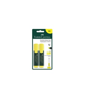 Faber-Castell 1548 Fosforlu Kalem Sarı 2 li Blister