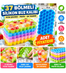 Mey İthalat® 37 Bölmeli Slikon Petek Şeklinde Buz Kalıbı - Stokta Olan Renk Gönderilir (adet fiyatıdır)