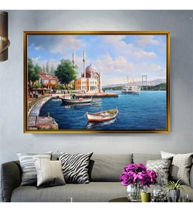 Altın Çerçeveli dekoratif tablo l180 (Gold)