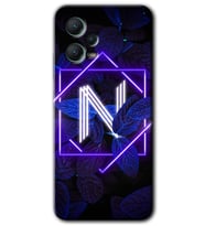 Redmi Note 12 5G Kılıf HD Desen Baskılı Kılıf - Dark Neon Yaprak N Harfi