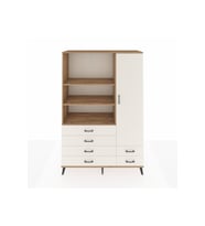 Hyperion Gardrop 7 Raflı 6 Çekmeceli Tek Kapaklı  132x44x195 Çam-Aytaşı