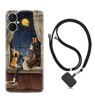 Tecno Spark 9T Kılıf Resimli Boyun Askılı İpli Desenli Silikon Dog And Girl 1358