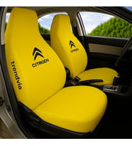 Citroen Logolu Araç Koltuk Kılıfı Takımı – Penye Kumaş, Ön ve Arka Koltuklara Uyumlu (Sarı)