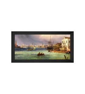 Manzara Temalı Kanvas Tablo 50 x 70 cm Siyah Çerçeve