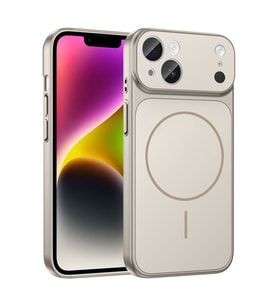 Apple iPhone 14 Uyumlu Kılıf Zore M-Safe Şarj Özellikli Kamera Korumalı Formen Kapak (Gri)