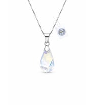 925 Ayar Swarovski Taşlı Celeste Göksel Döngü 18 mm Crystal Kadın Gümüş Kolye