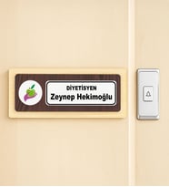 BK Gift Kişiye Özel MDF Kapı İsimliği 18.5x6 cm, Ev Hediyesi, Ofis Hediyesi