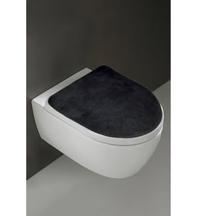 Klozet Kapak Örtüsü, Ultrasoft Düz Siyah Renk, Banyo Klozet Örtüsü