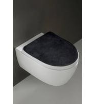 Klozet Kapak Örtüsü, Ultrasoft Düz Siyah Renk, Banyo Klozet Örtüsü