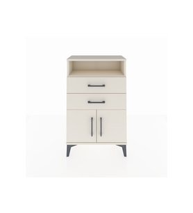 Arges Komodin Tek Raflı 2 Çekmeceli 2 Kapaklı 60x30x96 Aytaşı-Aytaşı