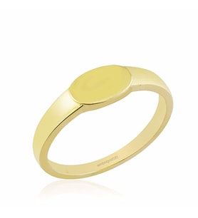 Şövalye Altın Yüzük Oval Tasarım 14K (Çok Renkli)