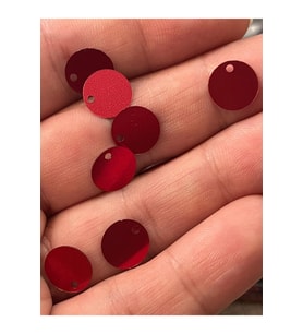 1 CM KIRMIZI RENK LAZER KESİM DELİKLİ YUVARLAK PUL ÇANTA OYA YAZMA PULU AKSESUAR PULU 50 GR