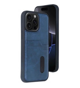 Apple iPhone 14 Pro Max Kılıf Sara Kartvizitli Deri Kılıf - Lacivert