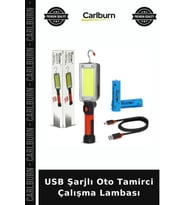 USB Şarjlı Oto Tamirci Çalışma Lambası Kuvvetli Fener Pratik Aydınlatma Servis Feneri