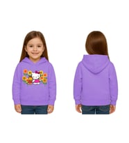 Unisex hello kity  Baskılı Çocuk Swaetshirt  Baskılı Kapüşonlu 3 İplik Şardonlu (Lila)
