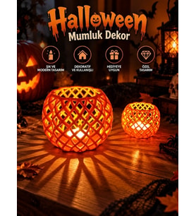 Halloween Cadılar Bayramı Dekoratif Mumluk Masa Üstü Ev Dekoru