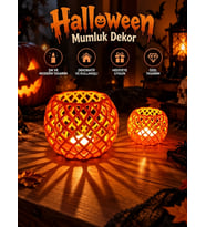 Halloween Cadılar Bayramı Dekoratif Mumluk Masa Üstü Ev Dekoru