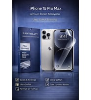 Lensun iPhone 15 Pro Max Ultra Şeffaf Esnek Ekran Koruyucu Film