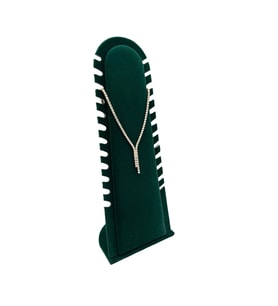Riyad Model Süet Kumaş Yeşil Renk 31/11 Cm Ayaklı Kolye-halhal Sergileme Standı