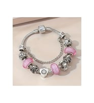 Trend , Mavi, Pembe Crystal Aşk Sevgi Charmlı Bileklik, Ahşap Kutu İçerisinde