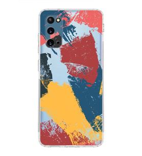 Samsung Galaxy S20 Uyumlu Kamera Korumalı Kapak Brushstroke Tasarımlı  Şeffaf  Kılıf