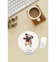 I Love You Pug Desenli Bilek Destekli Mouse Pad
