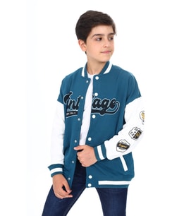 Toontoy Erkek Çocuk Baskılı Kolej Hırka (Petrol)
