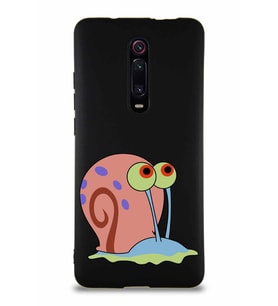 Xiaomi Redmi K20 Pro Soft Premier Kapak Salyangoz Gary Tasarımlı Silikon Kılıf - Siyah (Şeffaf)