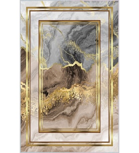 Eliana Home Baskılı, Yıkanabilir Kaymaz Taban Salon Halısı LNA0307-HY1180 100x150 cm (Kahverengi)