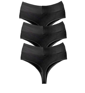 Vanilya Secret Tanga Yüksek Bel Toparlayıcı Pamuk 3'Lü Paket (Siyah)
