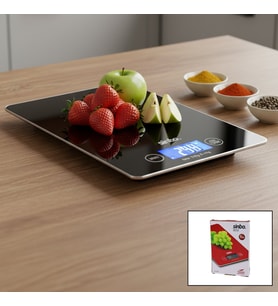 CAM MUTFAK TARTISI TERAZİ LCD EKRAN 5KG/1GR PİLLİ=CR2032 GR/OZ/ML/IB ÖLÇÜM SKS-4526 (5343)