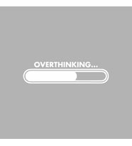 Overthinking… Araba Sticker siyah 17x4 CM (Beyaz)