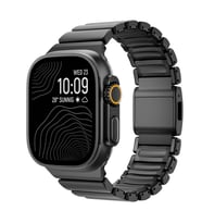 Apple Watch Ultra 49mm Uyumlu Zore KRD-149 Metal Silikon Kordon (Siyah)