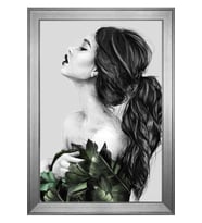 Kadın Motifli Kanvas Tablo 50 x 70 cm Silver Çerçeve