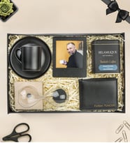 Premium Kahve Fincanı,Kum Saati,Cüzdan,Fotoğraflı Çerçeve Ve Selamlıque Kahve Hediye Seti