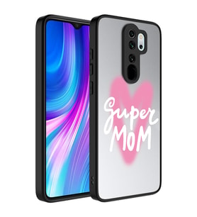 Xiaomi Redmi Note 8 Pro Kılıf Aynalı Desenli Kamera Korumalı Parlak Zore Mirror Kapak Süper Anne