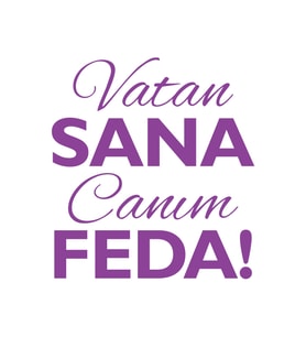 Vatan Sana Canım Feda Sticker17x17 Cm Mor