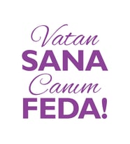 Vatan Sana Canım Feda Sticker17x17 Cm Mor