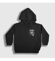 Presmono Unisex Çocuk Siyah Rocket Nasa Space Uzay Kapüşonlu Sweatshirt 369368tt