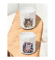 Kedi Baskılı 2'li Küllük Seti, Modern ve Şık Ofis Küllükleri