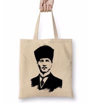Mustafa Kemal Atatürk Bez Çanta Uzun Saplı