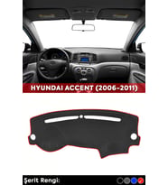 Hyundaı Accent Era (2006-2011) Uyumlu 3d Torpido Koruma Kılıfı - Ön Göğüs Kaplama - Kırmızı Şerit